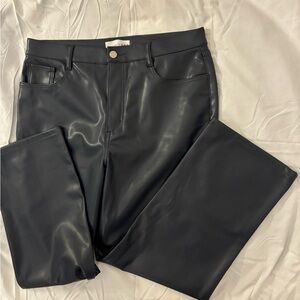 LOFT Navy Faux Leather Pants